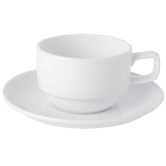 Classic White Stacking Cup & Saucer - 200ml (7oz)