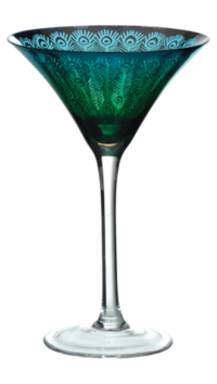 Peacock Martini Glass