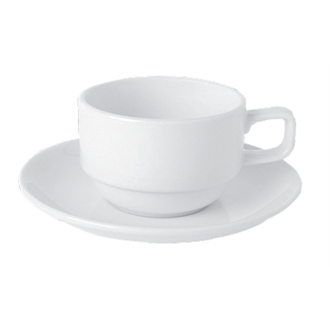Classic White Stacking Cup & Saucer - 100ml (3.5oz).