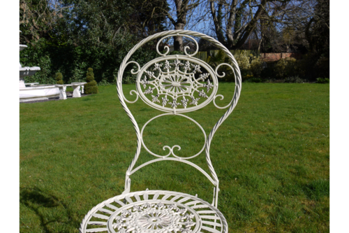 Arabella Antique White Metal Garden Chair