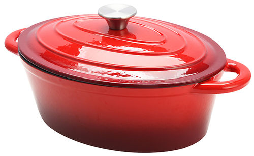 Oval Red Casserole Dish With Lid