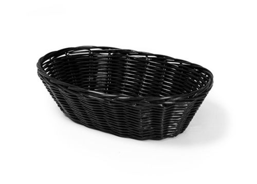 Black Polyrattan Oval Basket - 23cm