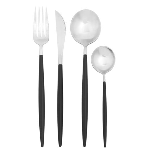 Casper Retro Matte Silver & Black Table Fork