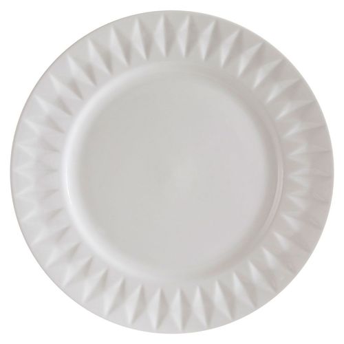 Cornista White Geometric Dinner Plate - 28cm