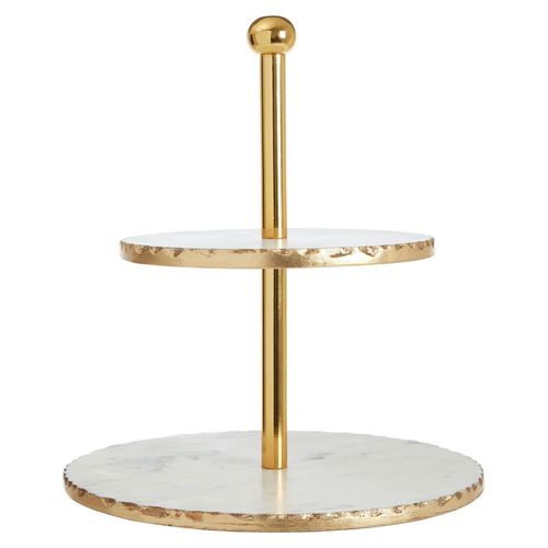 Sophie White Marble Gold Cake Stand