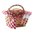 Red Gingham Oval Willow Basket