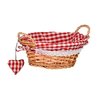 Red Gingham Round Willow Basket