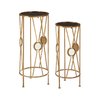 Chloe Luxe Gold Glass Plant Stand - Set of 2
